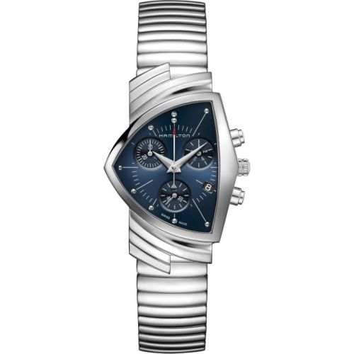 Hamilton Ventura Chrono Quartz Stainless Steel / Blue Suede Shoes / Bracelet H24432141