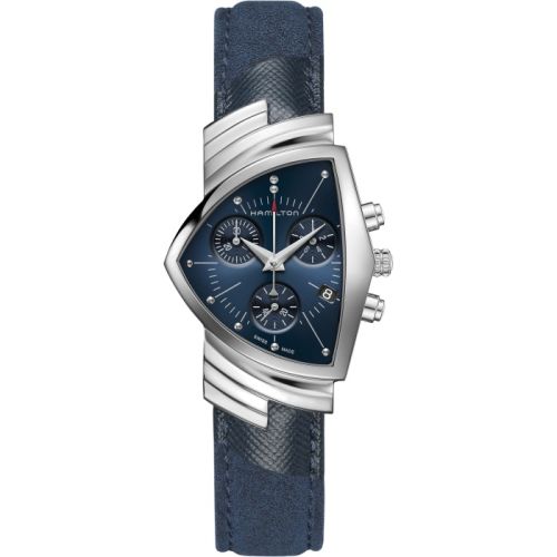 Hamilton Ventura Chrono Quartz Stainless Steel / Blue Suede Shoes H24432941