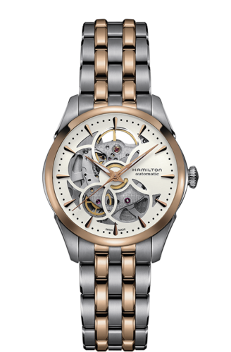 Hamilton Jazzmaster Skeleton Lady Auto 36 Stainless Steel - Rose Gold / White / Bracelet H32425251