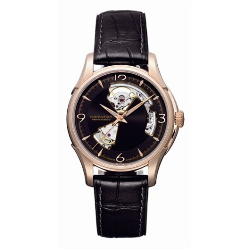 Hamilton Jazzmaster Open Heart 40mm Black Dial PVD Gold H32575735