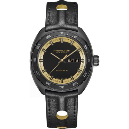Hamilton Pan Europ Day Date Auto Black & Gold H35425730