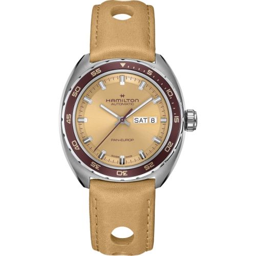 Hamilton Pan Europ Day Date Auto Stainless Steel / Beige H35435820