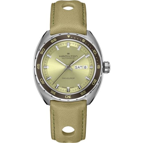 Hamilton Pan Europ Day Date Auto Stainless Steel / Green H35445860