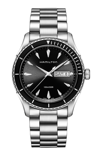Hamilton Jazzmaster Seaview Day-Date Quartz 42 Stainless Steel / Black / Bracelet H37511131