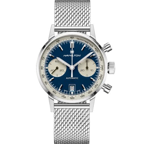 Hamilton Intra-Matic 68 Auto Chrono Stainless Steel / Blue / Mesh H38416141