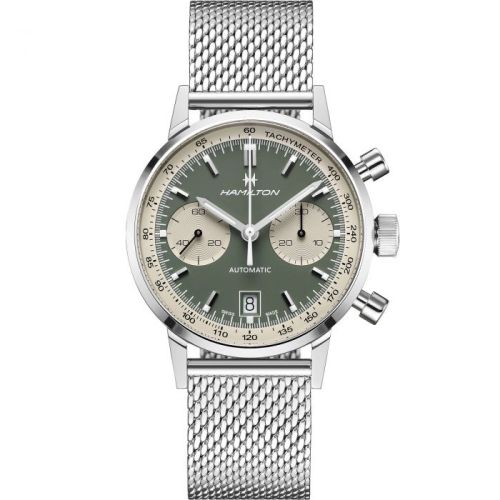 Hamilton Intra-Matic 68 Auto Chrono Stainless Steel / Green / Mesh H38416160