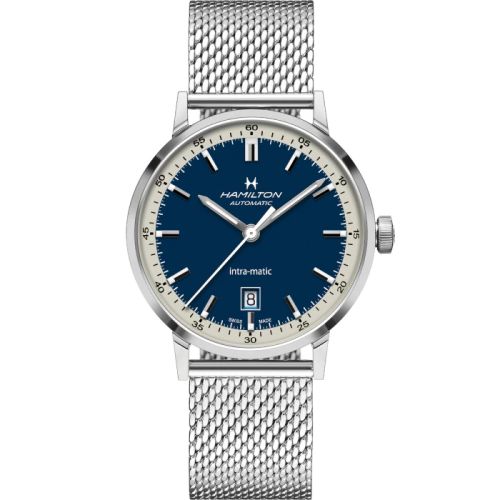 Hamilton Intra-Matic 40 Stainless Steel / Blue / Mesh H38425140