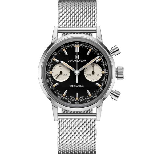 Hamilton Intra-Matic Chronograph H Stainless Steel / Black / Mesh H38429130