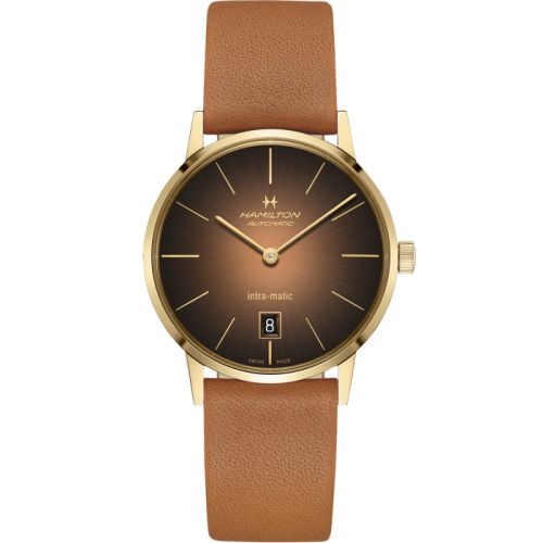 Hamilton Intra-Matic 38 Yellow Gold / Brown H38475501
