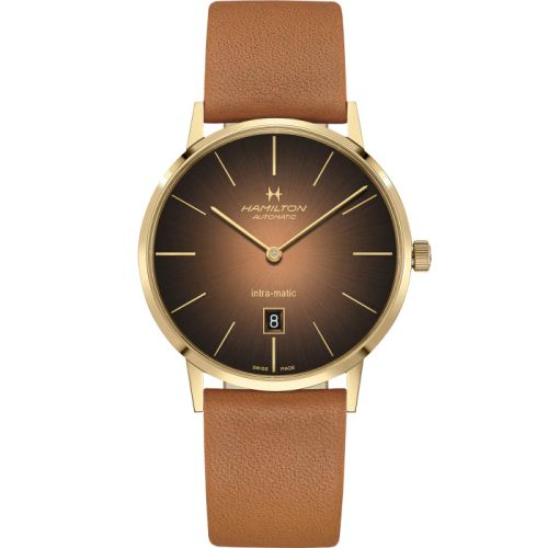 Hamilton Intra-Matic 42 Yellow Gold / Brown H38735501