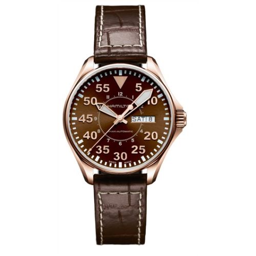 Hamilton Khaki Aviation Pilot PVD Gold H64445595