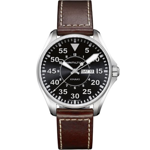 Hamilton Khaki Pilot Day Date Quartz 42 Stainless Steel / Black H64611535