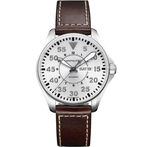 Hamilton Khaki Aviation Pilot Day Date Quartz Silver H64611555