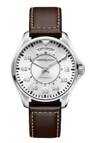Hamilton Khaki Pilot Day Date Auto 42 Stainless Steel / Silver / Strap H64615555