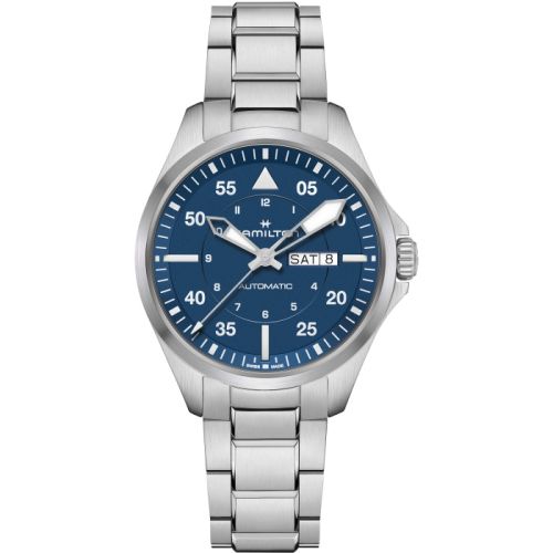 Hamilton Khaki Aviation Pilot Day Date Auto 42 Stainless Steel / Blue / Bracelet H64635140