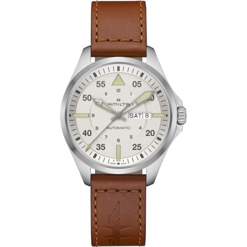 Hamilton Khaki Aviation Pilot Day Date Auto 42 Stainless Steel / Silver H64635550