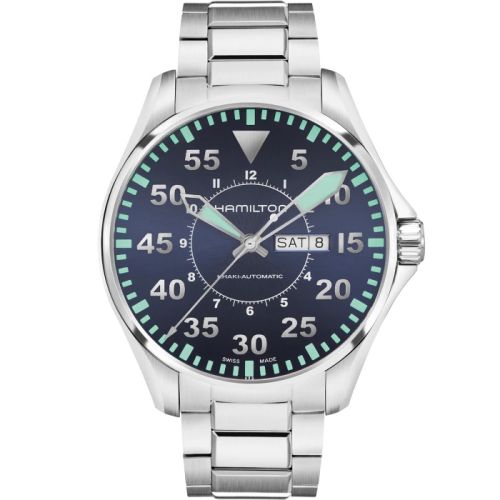 Hamilton Khaki Aviation Pilot Day Date 46 Stainless Steel / Blue / Bracelet H64715145