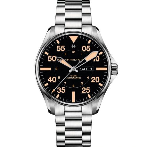Hamilton Khaki Aviation Pilot Day-Date Auto 46 Stainless Steel / Black / Bracelet H64725131