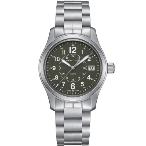 Hamilton Khaki Field Quartz 38 Stainless Steel / Green / Bracelet H68201163