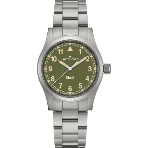 Hamilton Khaki Field Quartz 38 Stainless Steel / Green / Bracelet H69401160