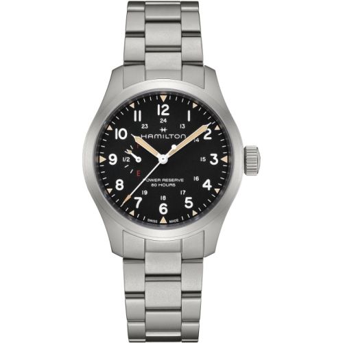 Hamilton Khaki Field Mechanical Power Reserve Stainless Steel / Black / Bracelet H69509130