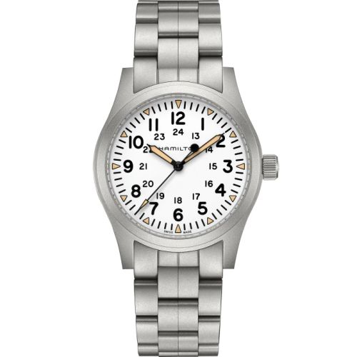 Hamilton Khaki Field Mechanical 42 White / Bracelet H69529113