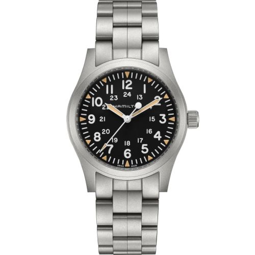 Hamilton Khaki Field Mechanical 42 Black / Bracelet H69529133