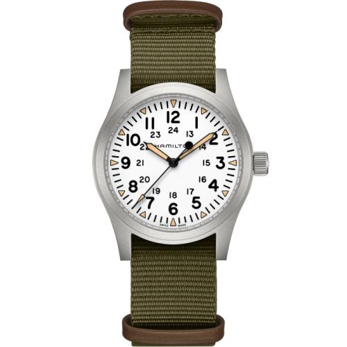 Hamilton Khaki Field Mechanical 42 White / Bracelet H69529913