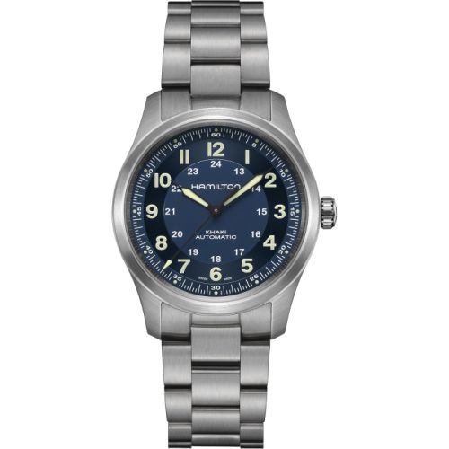 Hamilton Khaki Field Titanium Auto 38 / Blue / Bracelet H70205140