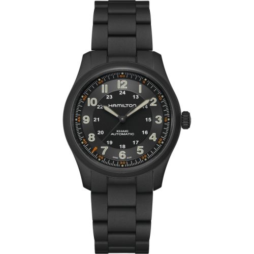 Hamilton Khaki Field Titanium Auto 38 / PVD / Black / Bracelet H70215130