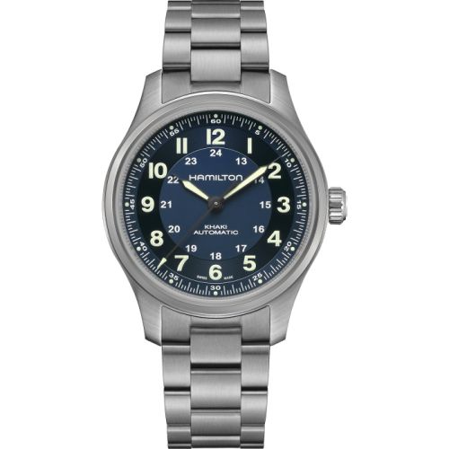 Hamilton Khaki Field Titanium Auto 42 / Blue / Bracelet H70545140