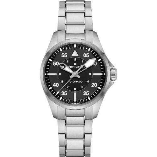 Hamilton Khaki Aviation Pilot Auto 36 Stainless Steel / Black / Bracelet H76215130