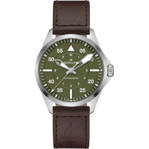 Hamilton Khaki Aviation Pilot Auto 39 Stainless Steel / Green H76305560