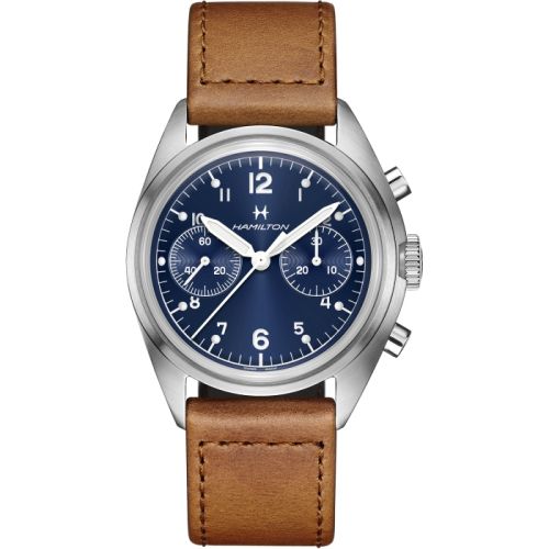 Hamilton Khaki Aviation Pilot Pioneer Mechanical Chronograph Stainless Steel / Blue H76409540