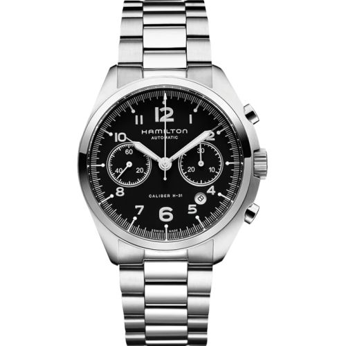 Hamilton Khaki Pilot Pioneer Auto Chrono Black / Bracelet H76416135