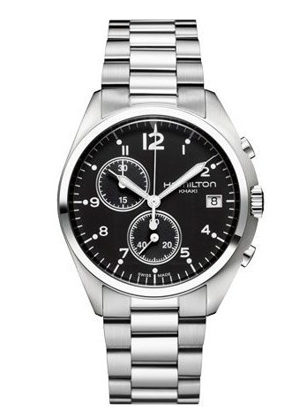 Hamilton Khaki Pilot Pioneer Chrono Quartz Stainless Steel / Black / Bracelet H76512133