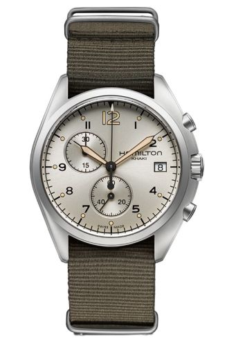 Hamilton Khaki Aviation Pilot Pioneer Chrono Quartz Beige / NATO H76552955