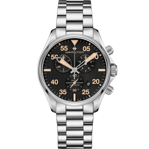 Hamilton Khaki Pilot Chrono Quartz 44 Stainless Steel / Black H76722131