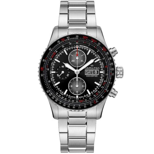 Hamilton Khaki Aviation Converter Auto Chrono Stainless Steel / Black / Bracelet H76726130
