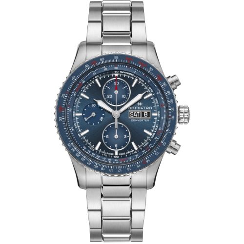 Hamilton Khaki Aviation Converter Auto Chrono Stainless Steel / Blue / Bracelet H76746140