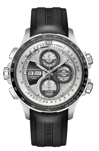 Hamilton Khaki Aviation X-Wind Automatic Silver / Rubber H77726351