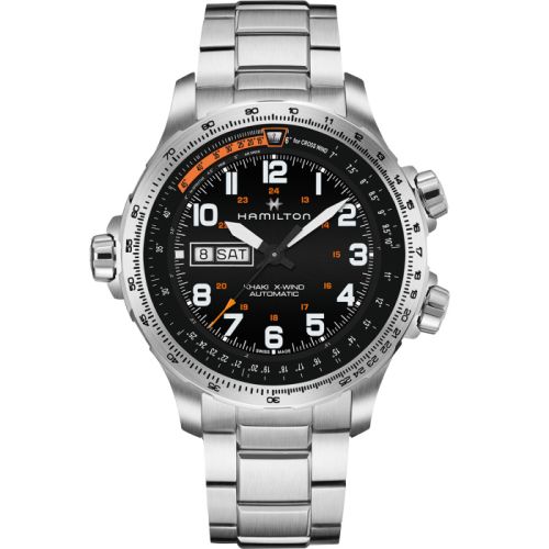 Hamilton Khaki Aviation X Wind Day Date Auto Stainless Steel / Black / Bracelet H77755133