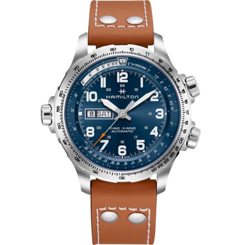 Hamilton Khaki Aviation X Wind Day Date Auto Stainless Steel / Blue H77765541
