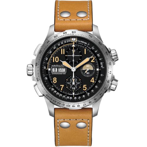 Hamilton Khaki Aviation X Wind Day Date Auto Chrono Lion Stainless Steel / Black H77796535