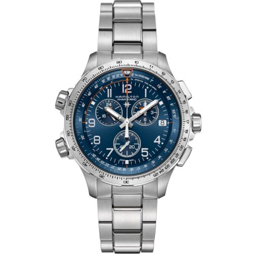 Hamilton Khaki Aviation X-Wind GMT Chrono Quartz Stainless Steel / Blue / Bracelet H77922141