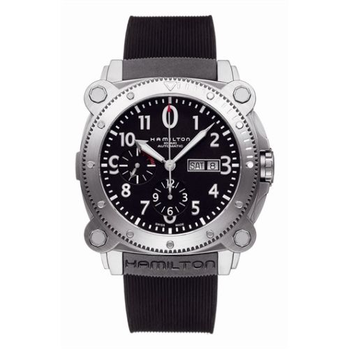 Hamilton Khaki Navy BeLOWZERO Auto Chrono Stainless Steel / Black / Rubber H78616333