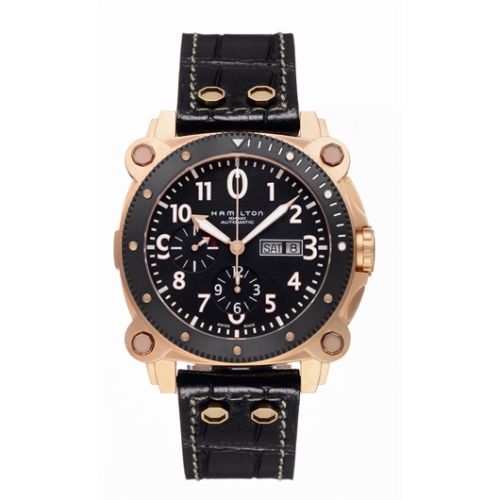 Hamilton Khaki Navy BeLOWZERO Auto Chrono Rose Gold / Black H78646733