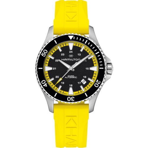 Hamilton Khaki Navy Scuba Auto Stainless Steel / Black - Yellow / Rubber H82395332