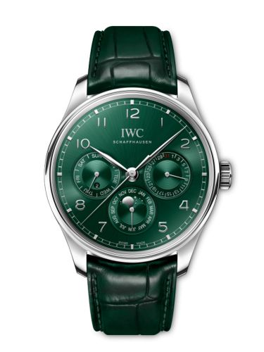 IWC Portugieser Perpetual Calendar 42 Stainless Steel / Green IW3442-07