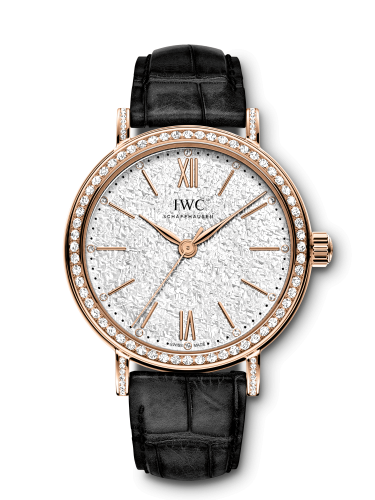 IWC Portofino 34 Rose Gold / Diamond / Silver-Embossed / Santoni IW3574-06